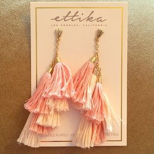 Ettika Day Dreamer Tassel Pink Earrings